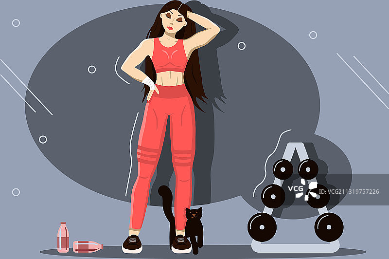 健身服装的年轻运动女孩图片素材