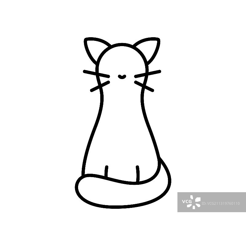 猫咪图标卡通线性象形图黑色简约图片素材