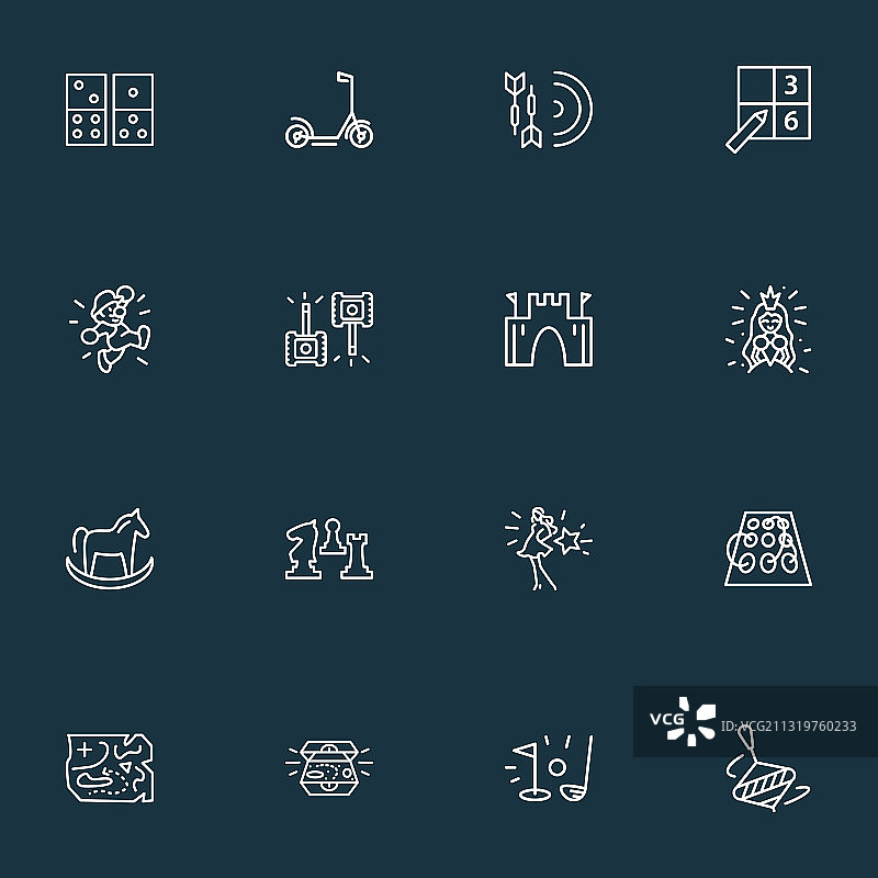 坦克游戏活动图标线条风格合集图片素材