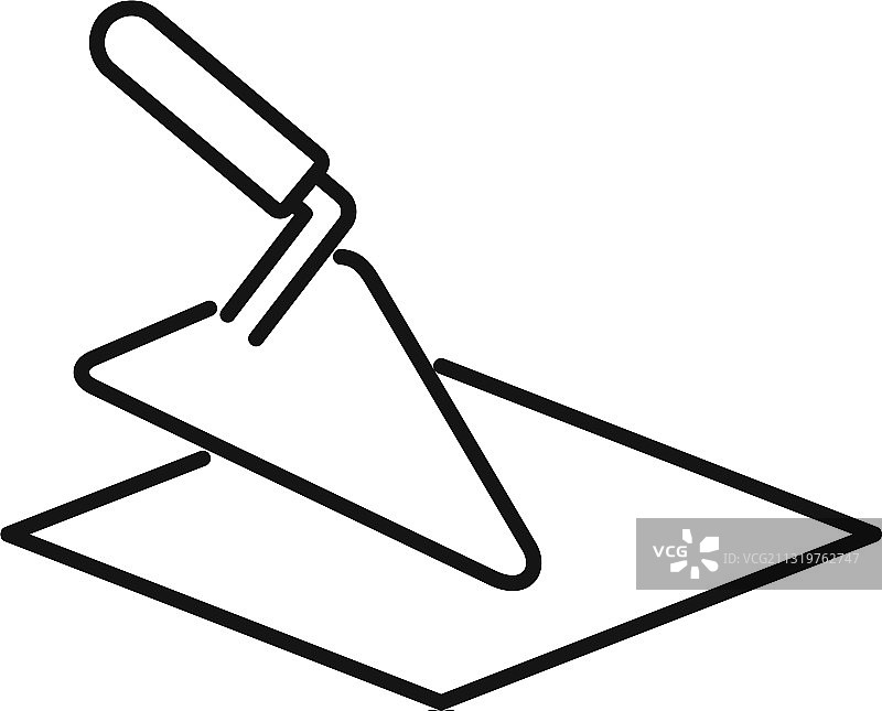 铺瓦刀图标轮廓样式图片素材