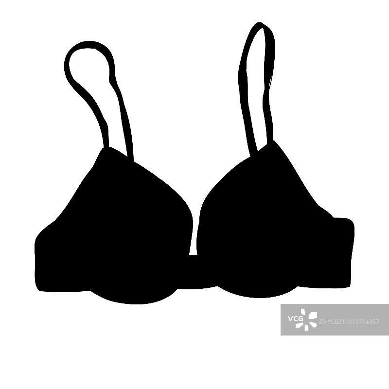 独立的黑色内衣胸罩轮廓图片素材