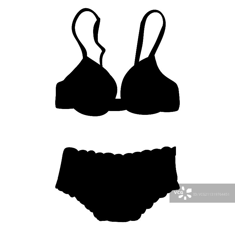 独立的黑色内衣胸罩轮廓图片素材