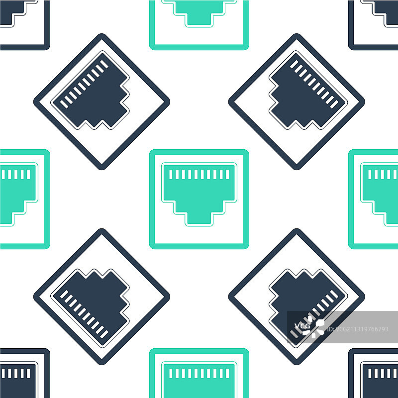 绿色网络端口 - 隔离的电缆插座图标图片素材