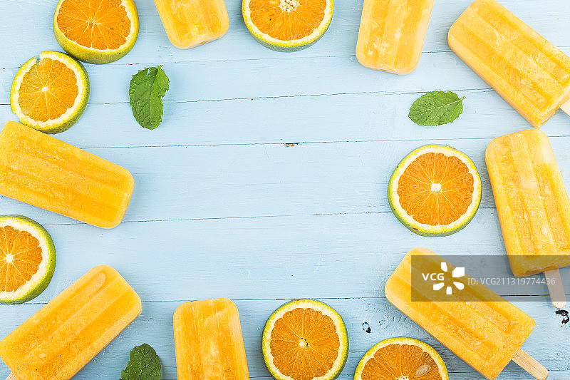 橙汁冰棍图片素材