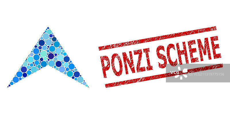 复古风格的庞氏骗局印章和箭头图片素材