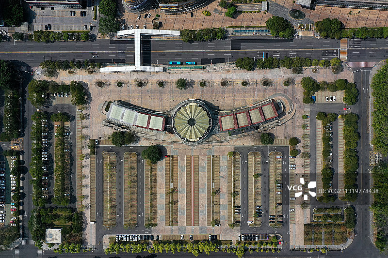 广东省东莞市人民政府中心广场航拍图片素材