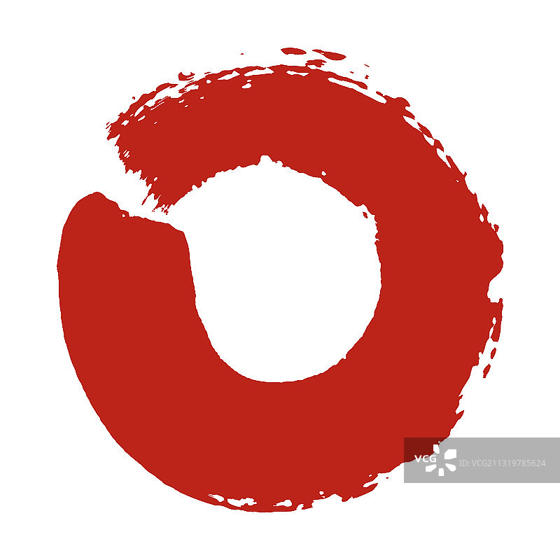 红色笔触圆形图片素材