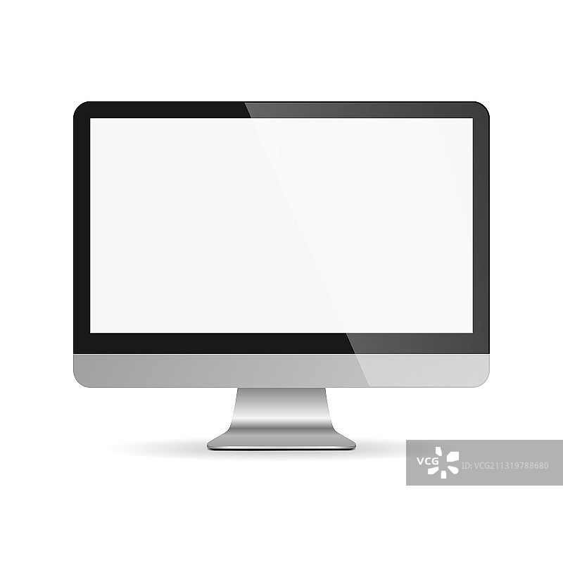 带有空白白色屏幕的电脑显示器图片素材