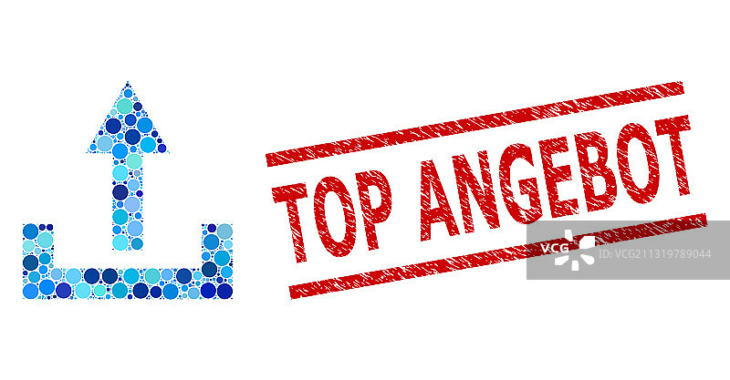 Grunge风格顶级优惠印章和上传马赛克图片素材