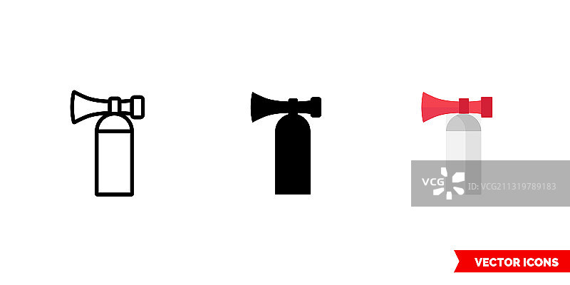 气喇叭图标3种颜色黑白图片素材