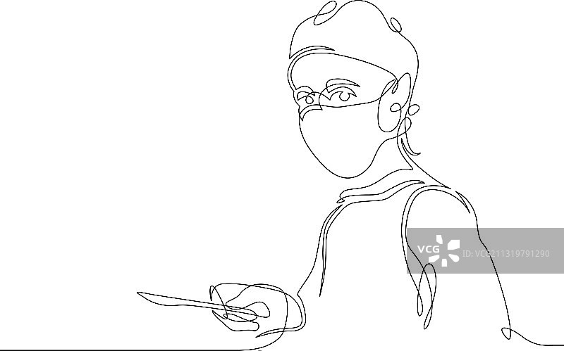 医生（单线画）图片素材