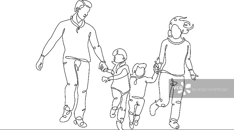 连续线条画图片素材