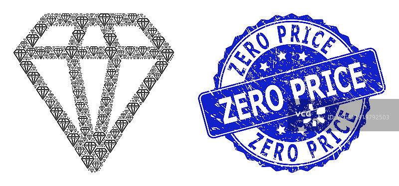 零价格圆形纹理印章和分形图案图片素材