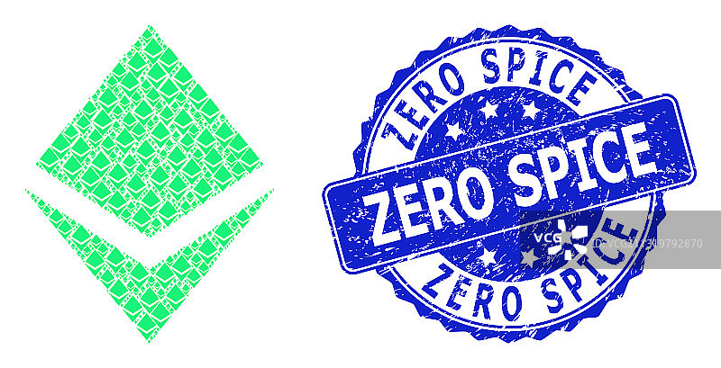 零香料圆形水印和递归Grunge风格图片素材