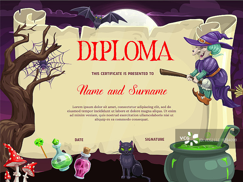 万圣节人物儿童文凭图片素材