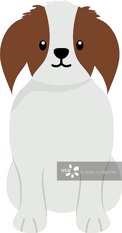 卡通蝴蝶犬图标扁平风格图片素材