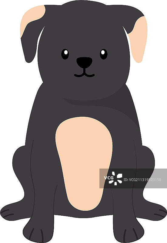 扁平风格的法国斗牛犬图标图片素材
