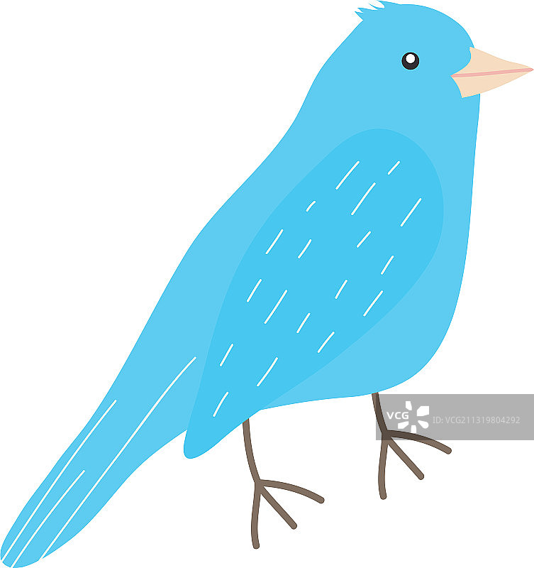 卡通蓝色小鸟扁平风格图标图片素材
