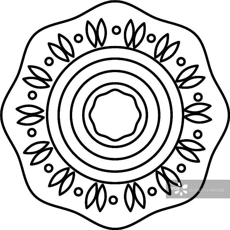 传统月饼图标线条风格图片素材