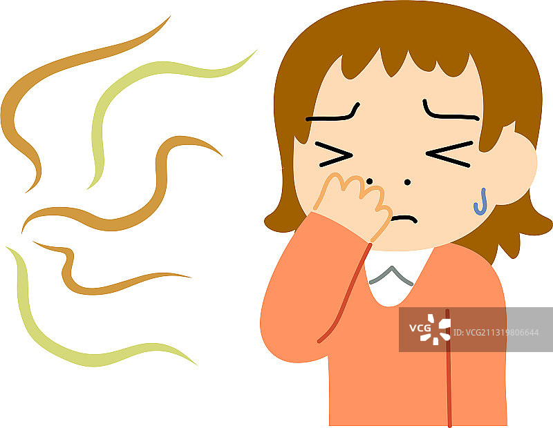 女人被臭味困扰图片素材