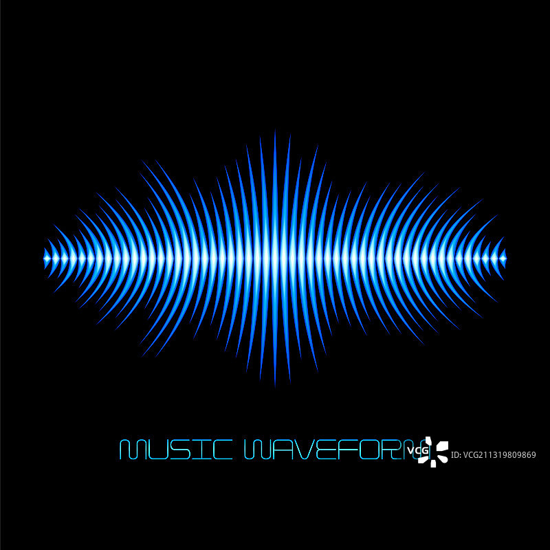 蓝色尖锐边缘声波波形图片素材