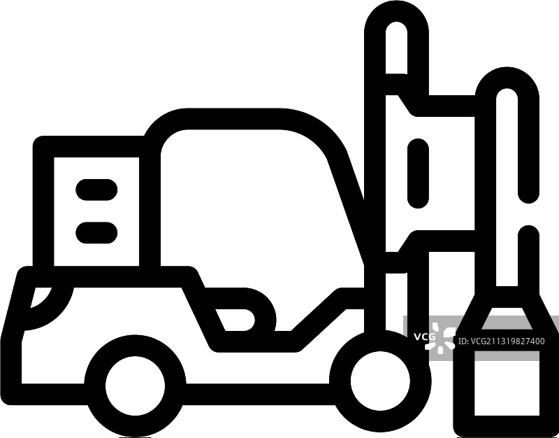 打桩机线性图标图片素材