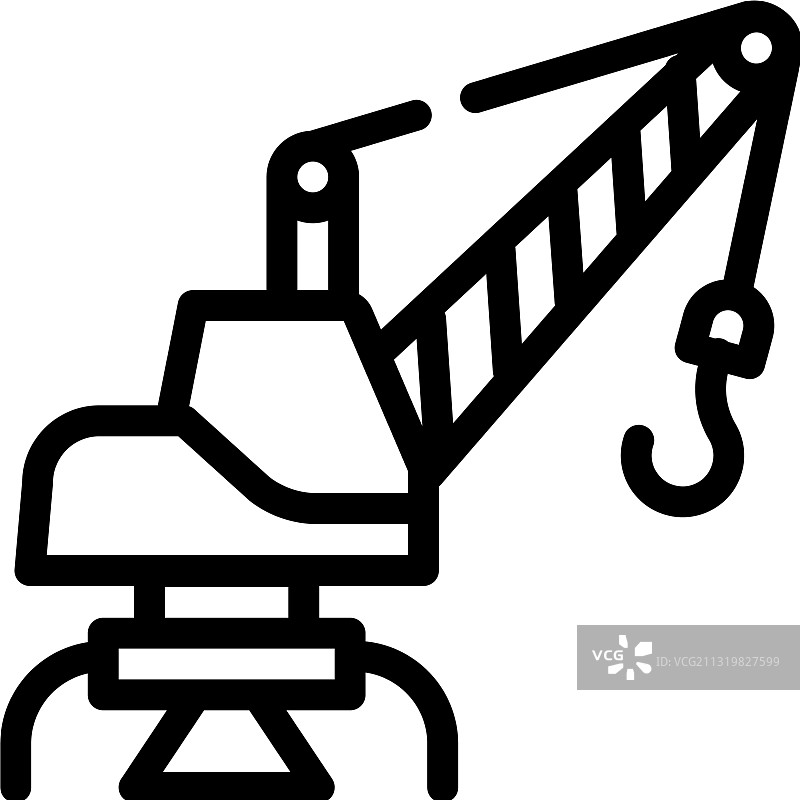 港口起重机线性图标图片素材