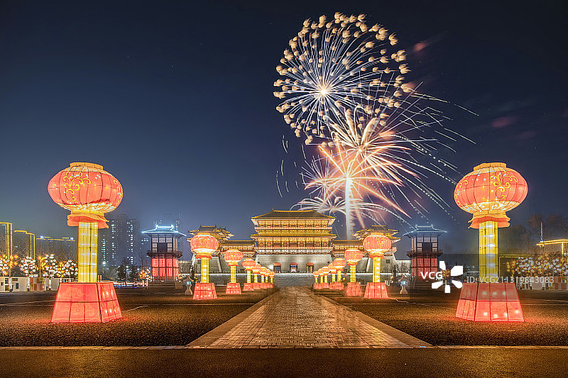 古城璀璨夜图片素材