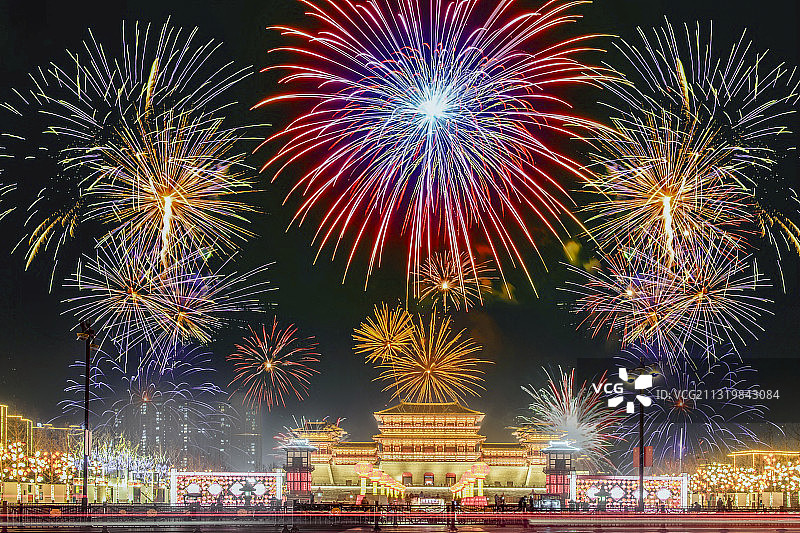 古城璀璨夜图片素材