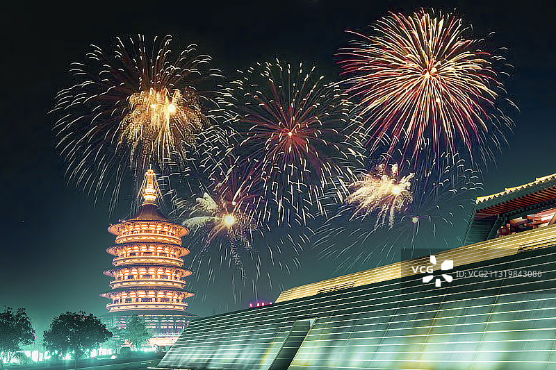 古城璀璨夜图片素材