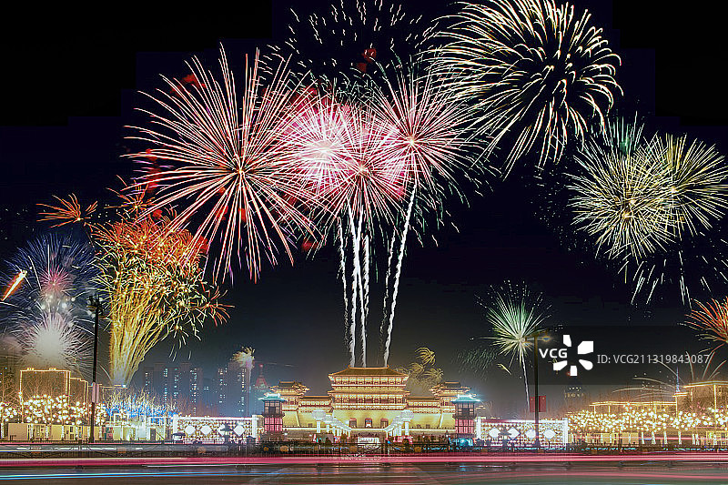 古城璀璨夜图片素材