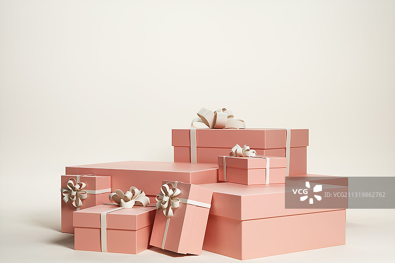 3D渲染的礼盒组合场景图片素材