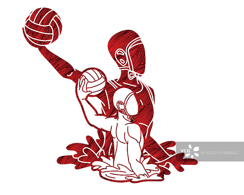 水球运动员卡通图片素材