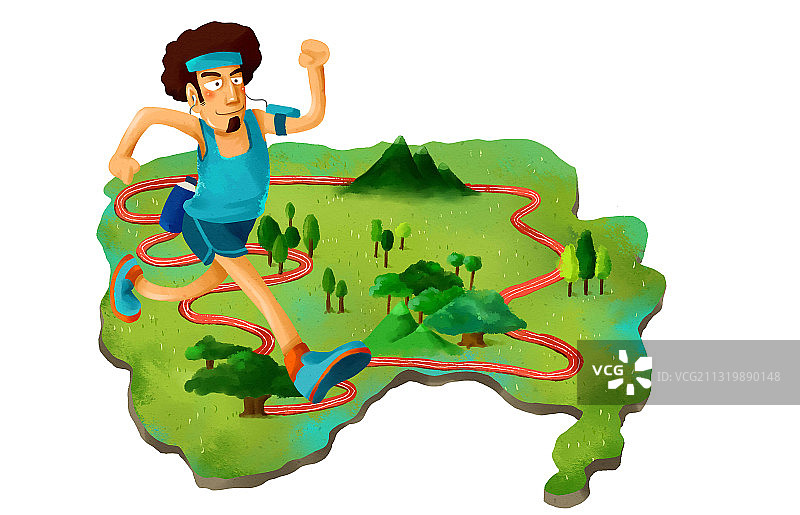跑步地图图片素材