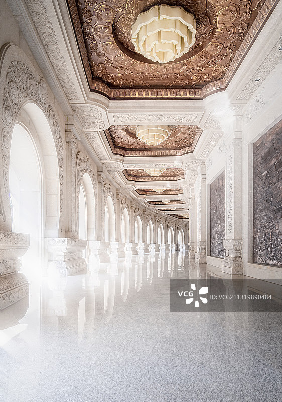 江苏南京牛首山佛顶宫欧式长廊图片素材