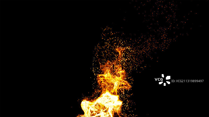 3D渲染燃烧的粒子火焰背景素材图片素材