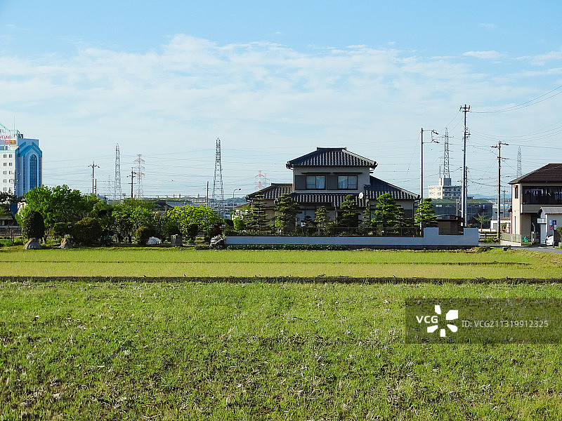 日本乡下农村与日本农村自建房“一户建”图片素材