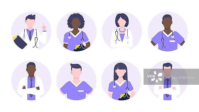 医生头像角色站在圆圈里图片素材