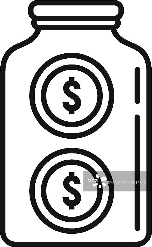 众筹玻璃罐图标轮廓样式图片素材