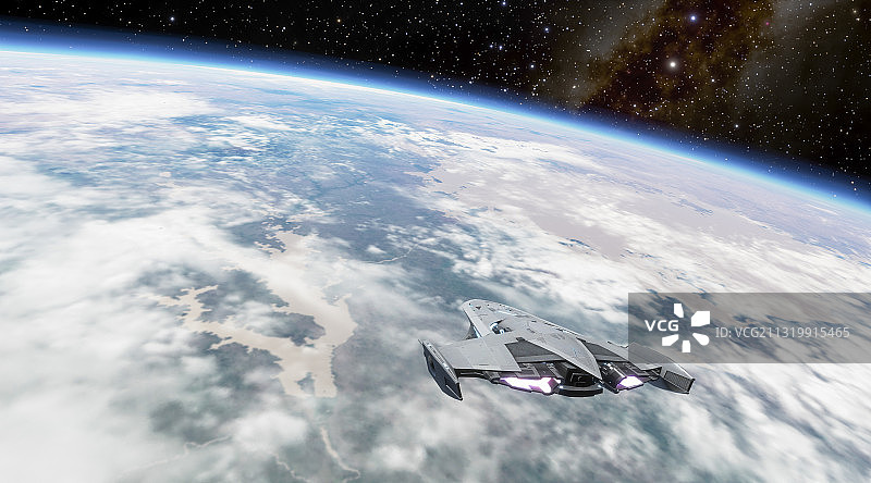 地球，宇宙飞船，太空探索，卫星，银河，前沿科技图片素材