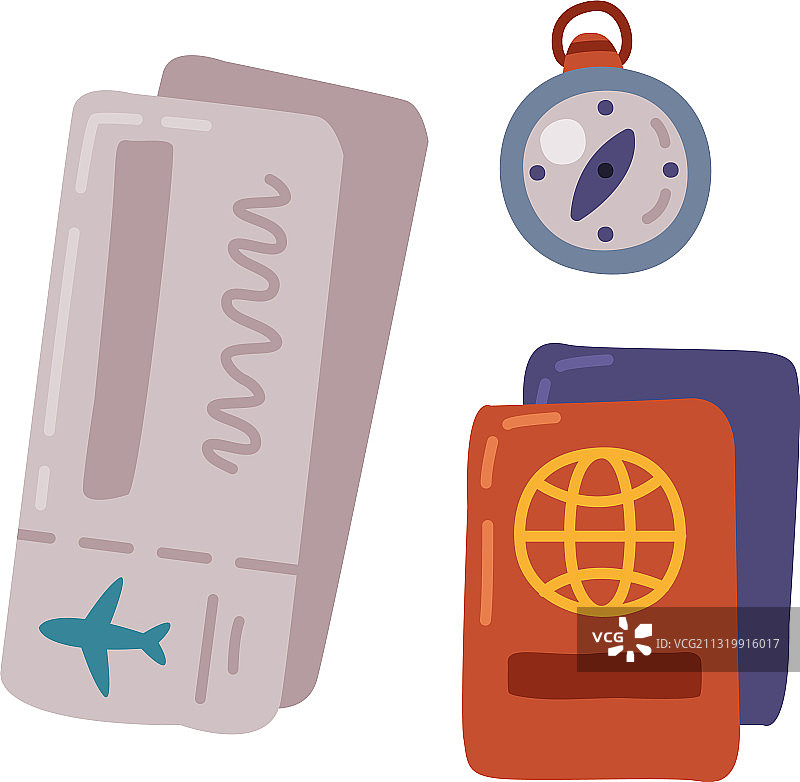 旅行或度假物品：机票图片素材