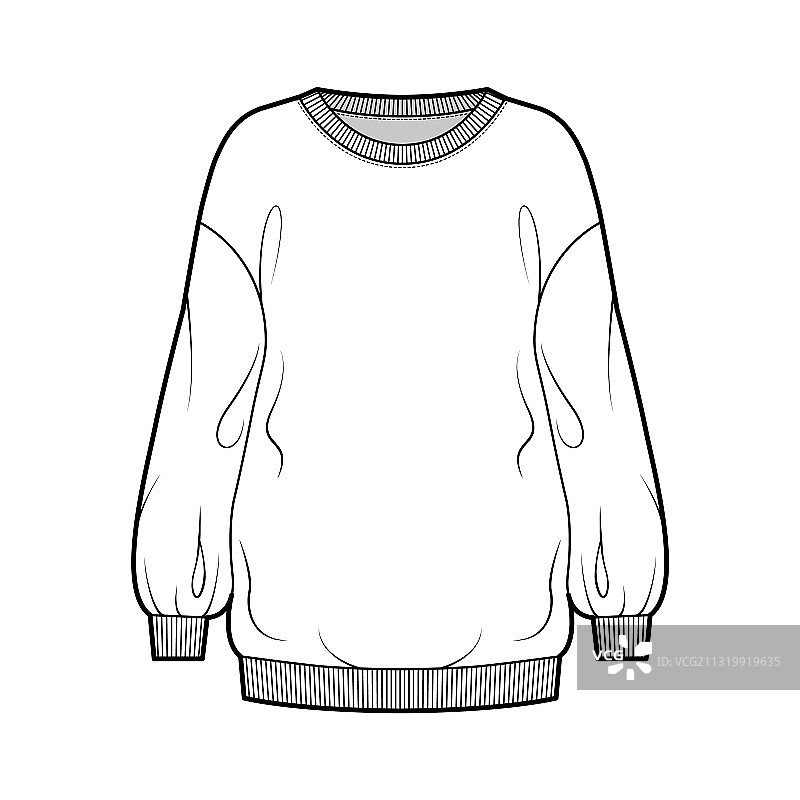棉毛圈布宽松款运动衫图片素材