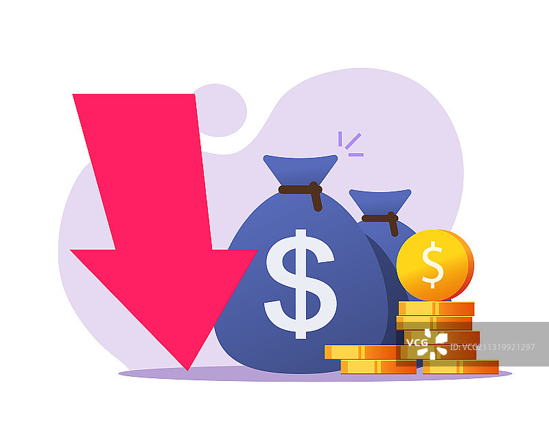 资金流失收入图标经济衰退图片素材