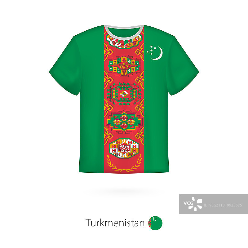 土库曼斯坦国旗T恤设计图片素材
