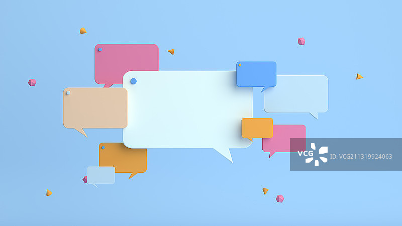 三维渲染的卡通信息图标图片素材