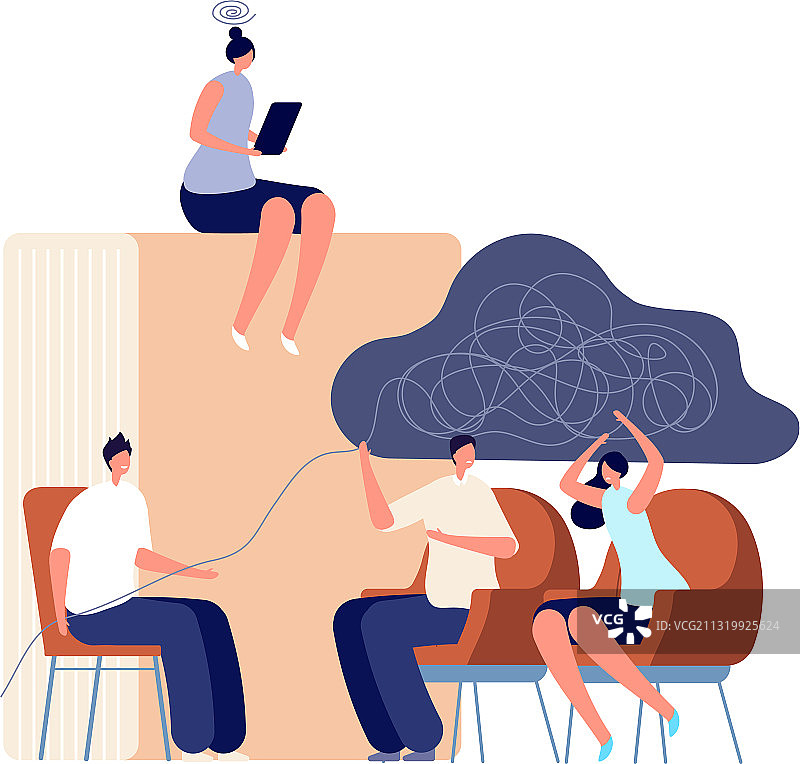 心理学家服务：治疗师家庭咨询图片素材