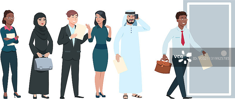 求职者排队等候场景图片素材