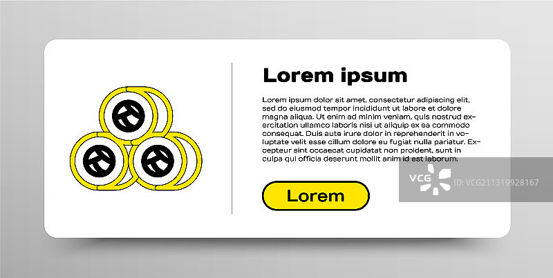 白色背景上的线条寿司图标图片素材