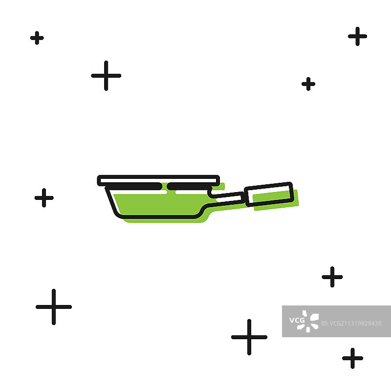 白色背景上的黑色煎锅图标图片素材