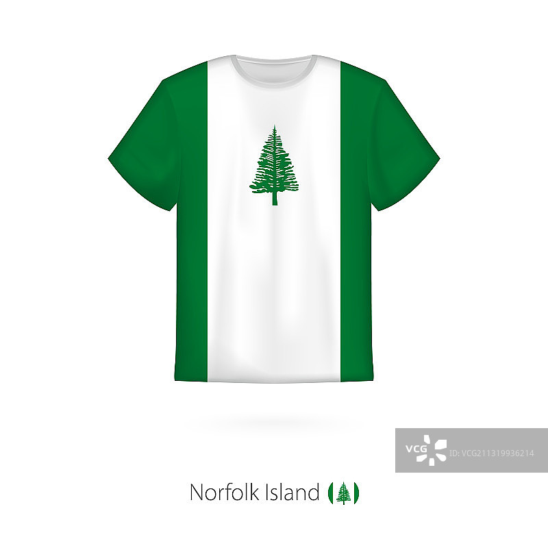 诺福克岛旗帜T恤设计图片素材